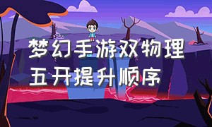 梦幻手游双物理五开提升顺序