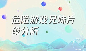 危险游戏兄妹片段分析