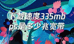 下载速度335mbps是多少兆宽带