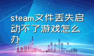 steam文件丢失启动不了游戏怎么办