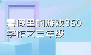 暑假里的游戏350字作文三年级