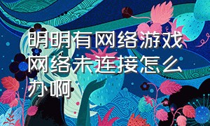 明明有网络游戏网络未连接怎么办啊