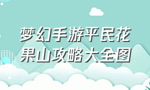 梦幻手游平民花果山攻略大全图