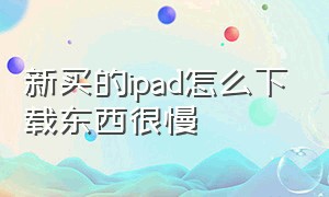 新买的ipad怎么下载东西很慢