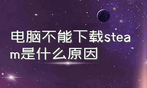 电脑不能下载steam是什么原因