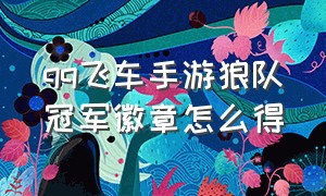 qq飞车手游狼队冠军徽章怎么得