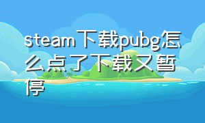 steam下载pubg怎么点了下载又暂停