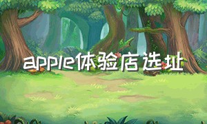 apple体验店选址