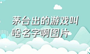 茅台出的游戏叫啥名字啊图片