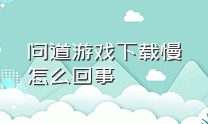 问道游戏下载慢怎么回事