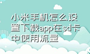 小米手机怎么设置下载app在sd卡中使用流量