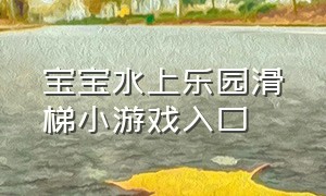 宝宝水上乐园滑梯小游戏入口