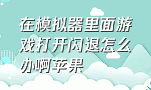 在模拟器里面游戏打开闪退怎么办啊苹果