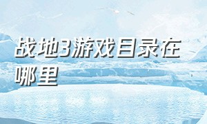 战地3游戏目录在哪里