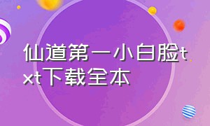 仙道第一小白脸txt下载全本