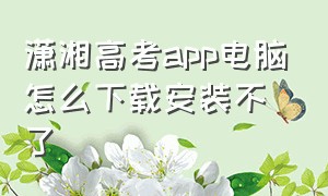 潇湘高考app电脑怎么下载安装不了