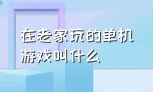 在老家玩的单机游戏叫什么