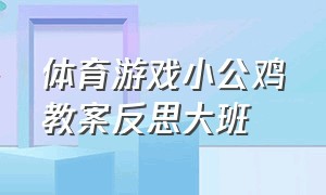 体育游戏小公鸡教案反思大班