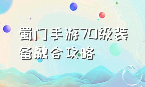 蜀门手游70级装备融合攻略