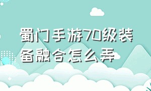 蜀门手游70级装备融合怎么弄