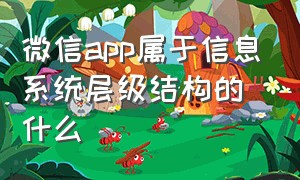 微信app属于信息系统层级结构的什么