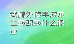 武林外传手游术士转职转什么职业