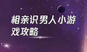 相亲识男人小游戏攻略