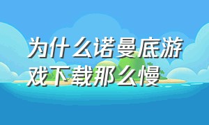 为什么诺曼底游戏下载那么慢