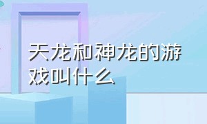 天龙和神龙的游戏叫什么