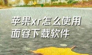 苹果xr怎么使用面容下载软件