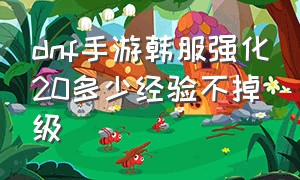 dnf手游韩服强化20多少经验不掉级