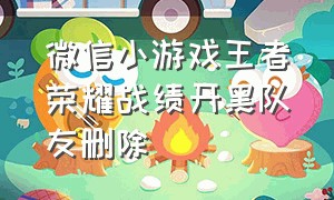 微信小游戏王者荣耀战绩开黑队友删除
