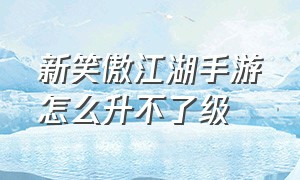 新笑傲江湖手游怎么升不了级