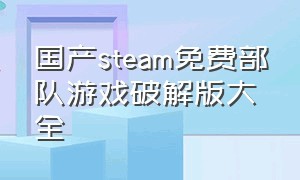 国产steam免费部队游戏破解版大全