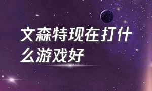 文森特现在打什么游戏好