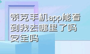 领克手机app能看到我去哪里了吗安全吗