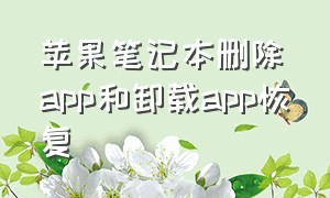 苹果笔记本删除app和卸载app恢复