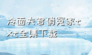 冷面夫君俏冤家txt全集下载