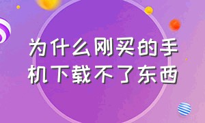 为什么刚买的手机下载不了东西