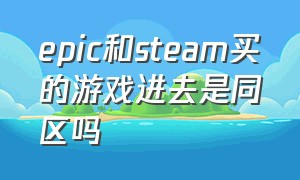 epic和steam买的游戏进去是同区吗