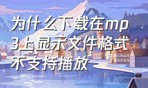 为什么下载在mp3上显示文件格式不支持播放