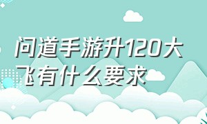 问道手游升120大飞有什么要求