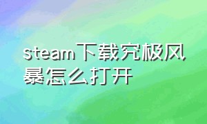 steam下载究极风暴怎么打开