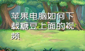 苹果电脑如何下载糖豆上面的视频