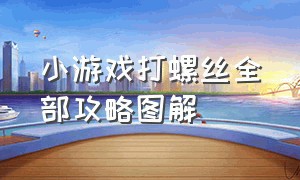 小游戏打螺丝全部攻略图解