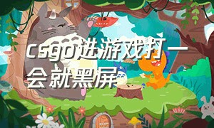 csgo进游戏打一会就黑屏