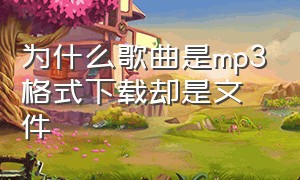 为什么歌曲是mp3格式下载却是文件