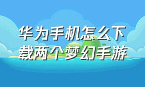 华为手机怎么下载两个梦幻手游