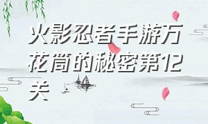 火影忍者手游万花筒的秘密第12关