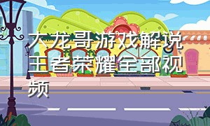 大龙哥游戏解说王者荣耀全部视频